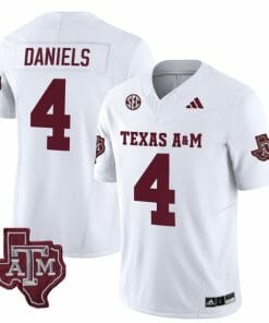 Texas A&M Aggies Amari Daniels Jersey #4 Vapor Limited College Football White