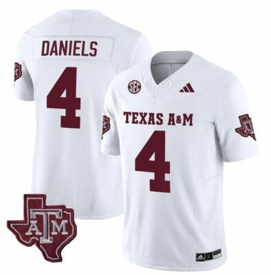 Texas A&M Aggies Amari Daniels Jersey #4 Vapor Limited College Football White 10 Texas A&M Aggies Amari Daniels Jersey #4 Vapor Limited College Football White