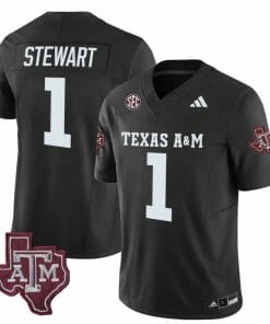 Texas A&M Aggies Evan Stewart Jersey #1 Vapor Limited College Football Black