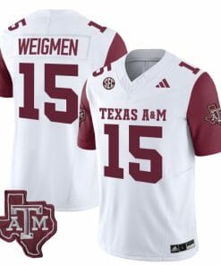 Texas A&M Aggies Conner Weigman Jersey #15 Vapor Limited College Football Maroo Sleeves