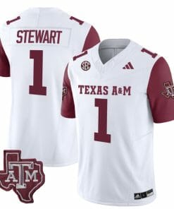 Texas A&M Aggies Evan Stewart Jersey #1 Vapor Limited College Football Maroon Sleeves