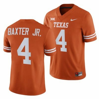 Texas Longhorns Cedric Baxter Jr Jersey #4 College Football Orange