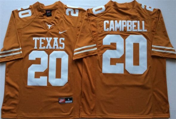 Texas Longhorns Earl Campbell Jersey #20 College Football Orange