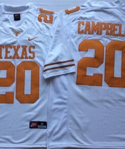 Texas Longhorns Earl Campbell Jersey #20 College Football White