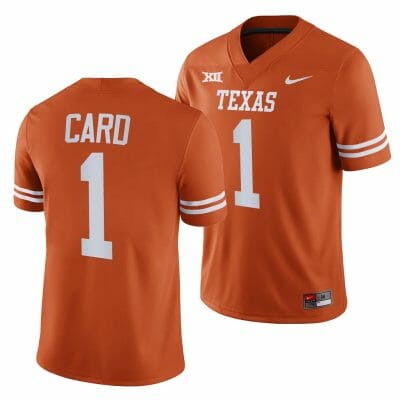 Texas Longhorns Hudson Card Jersey #1College Football Orange 10 Texas Longhorns Hudson Card Jersey #1College Football Orange