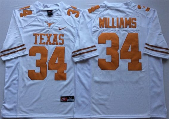 Texas Longhorns Ricky Williams Jersey #34 College Football White