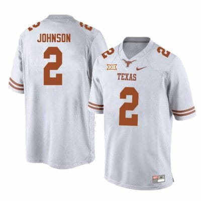 Texas Longhorns Roschon Johnson Jersey #2 College Football White