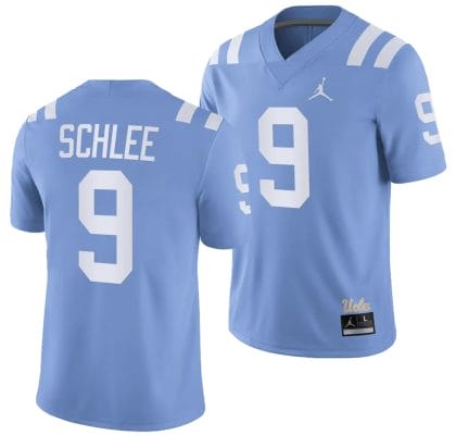 UCLA Bruins Collin Schlee Jersey #9 Alternate Game Light Blue Football Uniform