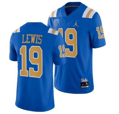 UCLA Bruins Marcedes Lewis Jersey #19 Blue College Football Uniform 10 UCLA Bruins Marcedes Lewis Jersey #19 Blue College Football Uniform