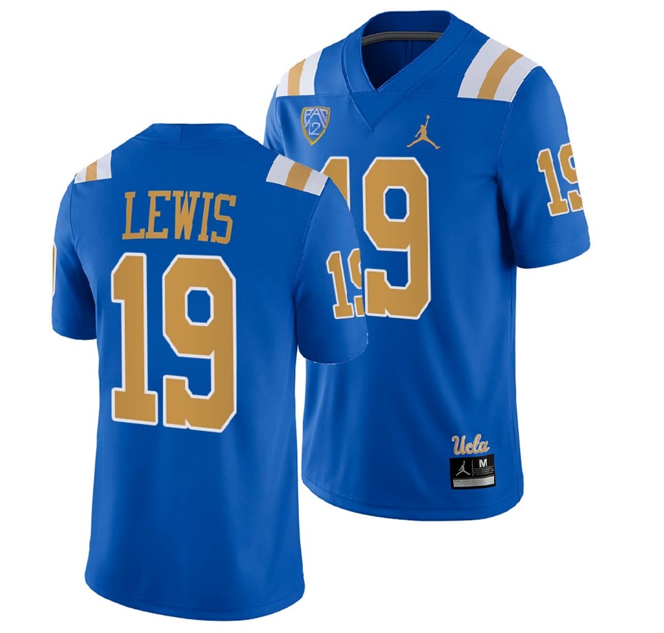 UCLA Bruins Marcedes Lewis Jersey #19 Blue College Football Uniform 1 UCLA Bruins Marcedes Lewis Jersey #19 Blue College Football Uniform