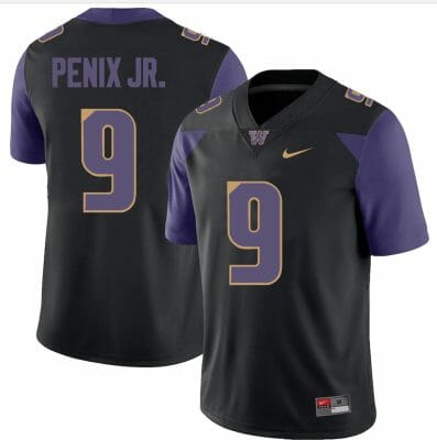 Washington Huskies Michael Penix Jr Jersey #9 College Football Premier Black