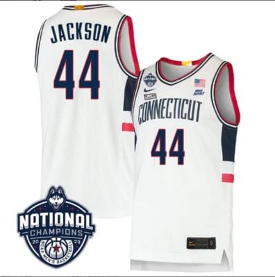 Andre Jackson Jersey #44 UConn Huskies 2023 National Champions College Basketball White