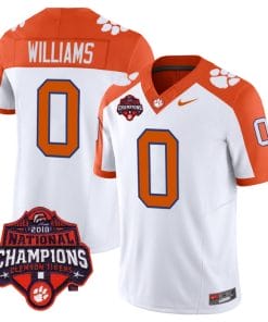 Antonio Williams Jersey #0 Clemson Tigers Vapor Limited Champions Patch College Football Stitched Orange Inverted