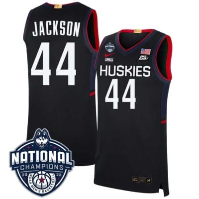 Andre Jackson Jersey #44 UConn Huskies 2023 National Champions College Basketball Black