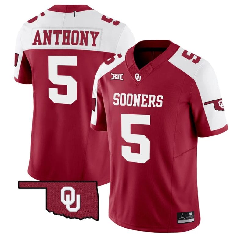Andrel Anthony Jersey #5 Oklahoma Sooners Vapor Limited College Football Stitched Alternate 1 Andrel Anthony Jersey #5 Oklahoma Sooners Vapor Limited College Football Stitched Alternate