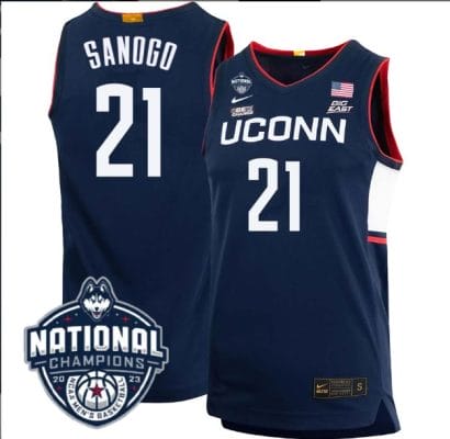 Adama Sanogo Jersey #21 UConn Huskies 2023 National Champions College Basketball Navy