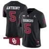 Andrel Anthony Jersey #5 Oklahoma Sooners Vapor Limited College Football Stitched Black 4 Andrel Anthony Jersey #5 Oklahoma Sooners Vapor Limited College Football Stitched Black