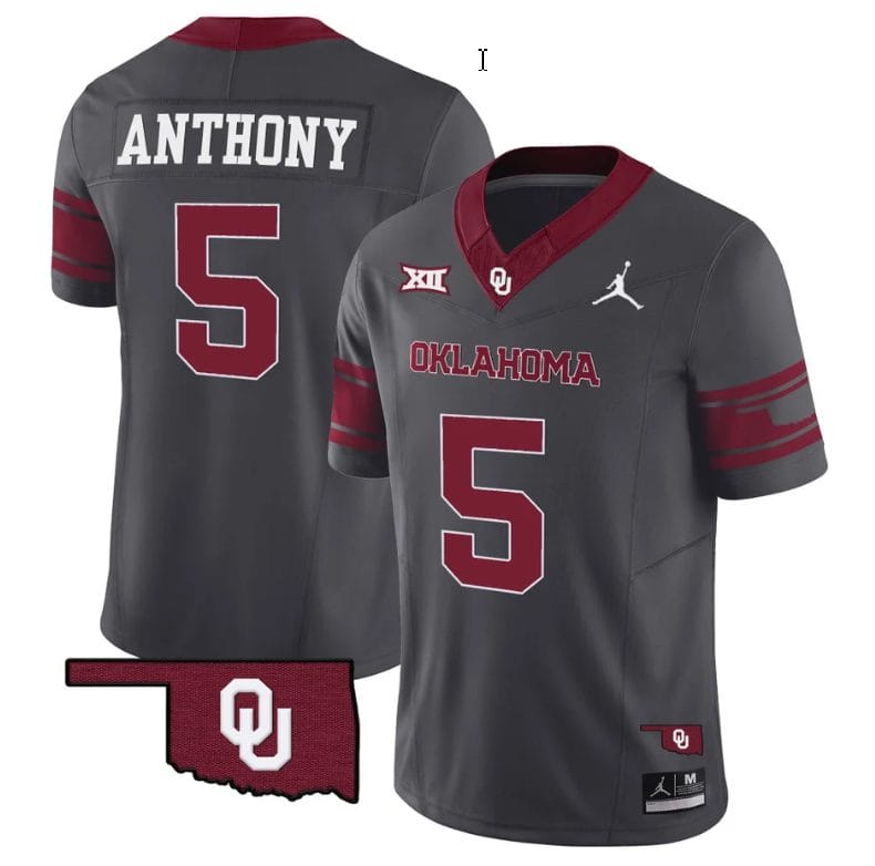 Andrel Anthony Jersey #5 Oklahoma Sooners Vapor Limited College Football Stitched Anthracite 1 Andrel Anthony Jersey #5 Oklahoma Sooners Vapor Limited College Football Stitched Anthracite