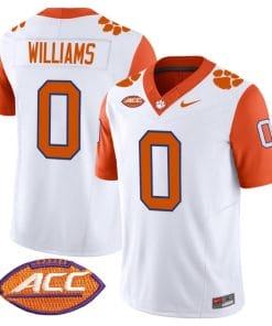 Antonio Williams Jersey #0 Clemson Tigers Vapor Limited Acc Patch College Football Stitched Orange Sleeves