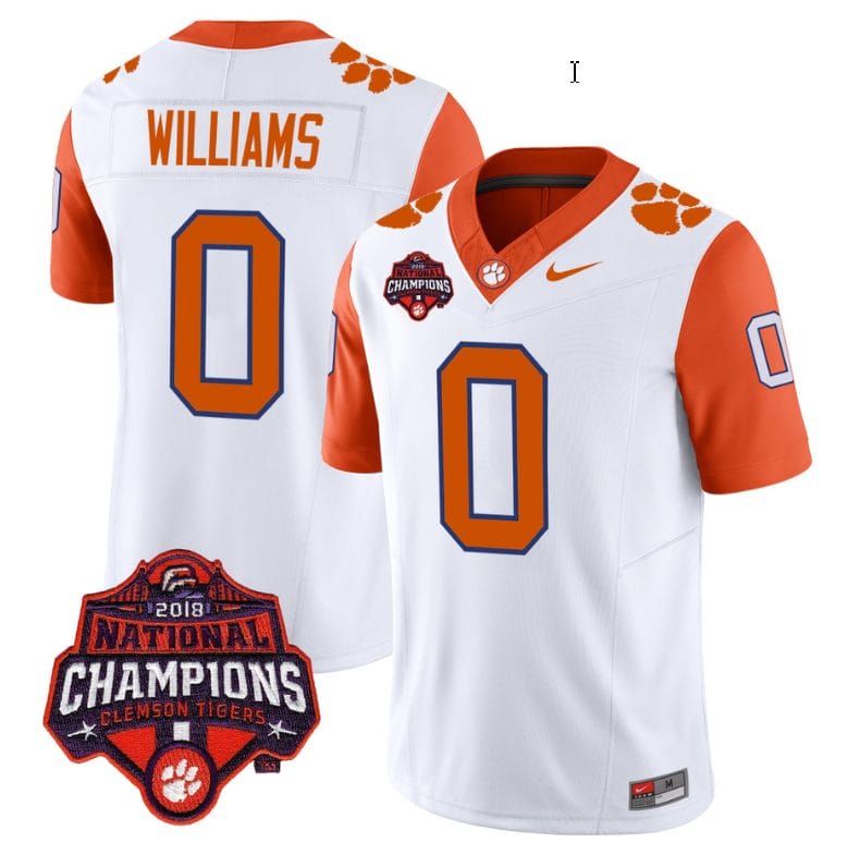 Antonio Williams Jersey #0 Clemson Tigers Vapor Limited Champions Patch College Football Stitched Orange Sleeves 1 Antonio Williams Jersey #0 Clemson Tigers Vapor Limited Champions Patch College Football Stitched Orange Sleeves
