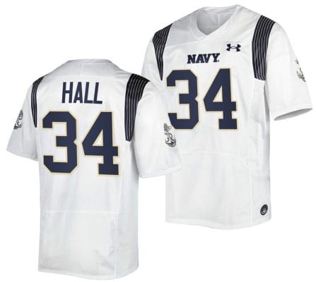 Anton Hall Jr Jersey #34 Navy Midshipmen Premier Replica College Football White 10 Anton Hall Jr Jersey #34 Navy Midshipmen Premier Replica College Football White