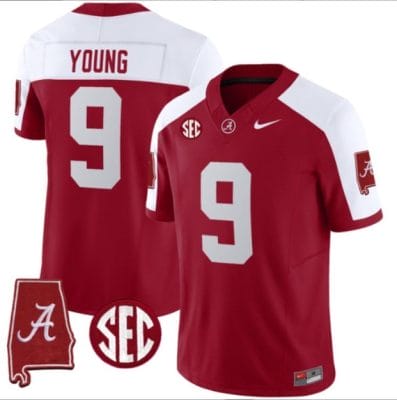 Bryce Young Jersey #9 Alabama Crimson Tide Vapor Stitched Football Alabama Map Alternate