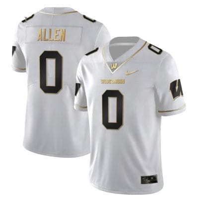 Braelon Allen Jersey #0 Wisconsin Badgers Gold Vapor College Football White Gold 8 Braelon Allen Jersey #0 Wisconsin Badgers Gold Vapor College Football White Gold