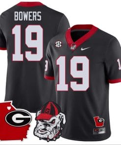 Brock Bowers Jersey #19 Georgia Bulldogs Georgia State Map College Football Stitched Black