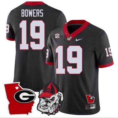 Brock Bowers Jersey #19 Georgia Bulldogs Georgia State Map College Football Stitched Black