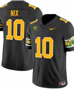 Bo Nix Jersey #10 Oregon Ducks ‘Mighty Oregon’ 1984 Throwback Football Uniforms Black