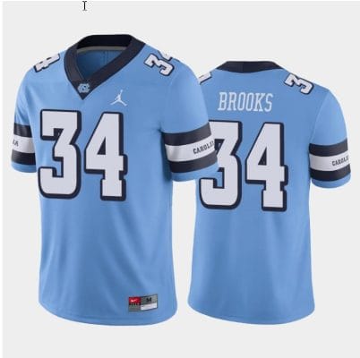 British Brooks Jersey #34 North Carolina Tar Heels College Football All Stitched Blue 8 British Brooks Jersey #34 North Carolina Tar Heels College Football All Stitched Blue