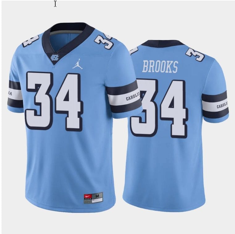 British Brooks Jersey #34 North Carolina Tar Heels College Football All Stitched Blue 1 British Brooks Jersey #34 North Carolina Tar Heels College Football All Stitched Blue