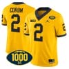 Blake Corum Jersey #2 Michigan Wolverines 1000 Wins Patch College Football Yellow