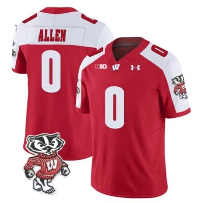 Braelon Allen Jersey #0 Wisconsin Badgers Vapor Limited College Football Red Alternate 8 Braelon Allen Jersey #0 Wisconsin Badgers Vapor Limited College Football Red Alternate