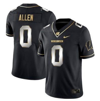 Braelon Allen Jersey #0 Wisconsin Badgers Gold Vapor College Football Black Limited 8 Braelon Allen Jersey #0 Wisconsin Badgers Gold Vapor College Football Black Limited