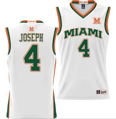 Bensley Joseph Jersey #4 Miami Hurricanes NIL College Basketball Lightweight White 6 Bensley Joseph Jersey #4 Miami Hurricanes NIL College Basketball Lightweight White
