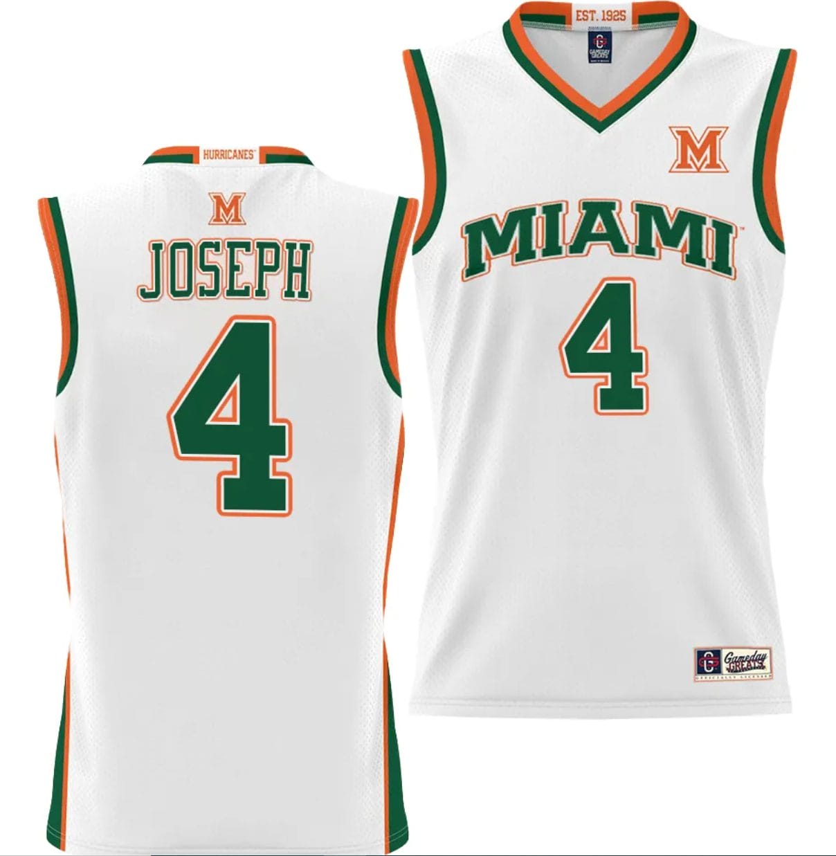 Bensley Joseph Jersey #4 Miami Hurricanes NIL College Basketball Lightweight White 1 Bensley Joseph Jersey #4 Miami Hurricanes NIL College Basketball Lightweight White