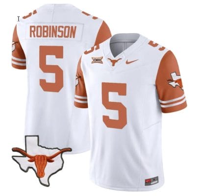Bijan Robinson Jersey #5 Texas Longhorn Vapor Limited College Football Orange Sleeves