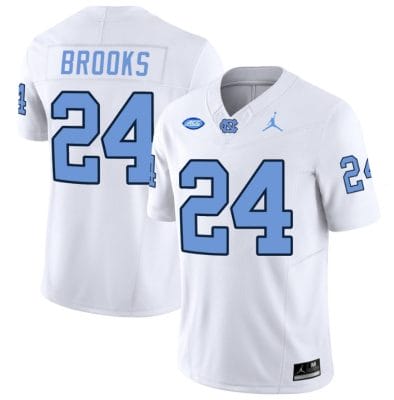 British Brooks Jersey #24 North Carolina Tar Heels Vapor Limited College Football White