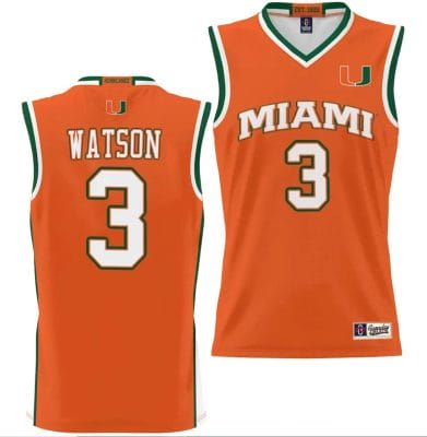 Christian Watson Jersey #3 Miami Hurricanes NIL College Basketball Lightweight Orange 6 Christian Watson Jersey #3 Miami Hurricanes NIL College Basketball Lightweight Orange