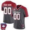 Custom Arkansas Razorback Jersey Name and Number Football The Natural State Patch Gray Alternate Red
