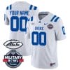 Custom Duke Blue Devils Jersey Name and Number Football Limited White - Military Bowl 5 Custom Duke Blue Devils Jersey Name and Number Football Limited White - Military Bowl