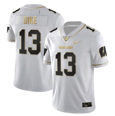 Chimere Dike Jersey #13 Wisconsin Badgers Gold Vapor College Football White Gold 8 Chimere Dike Jersey #13 Wisconsin Badgers Gold Vapor College Football White Gold