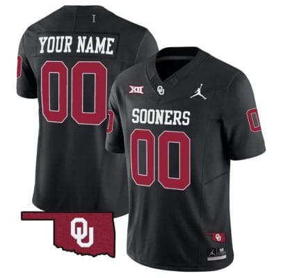 Custom Oklahoma Sooners Jersey Name and Number Vapor Limited College Football Stitched Black 8 Custom Oklahoma Sooners Jersey Name and Number Vapor Limited College Football Stitched Black