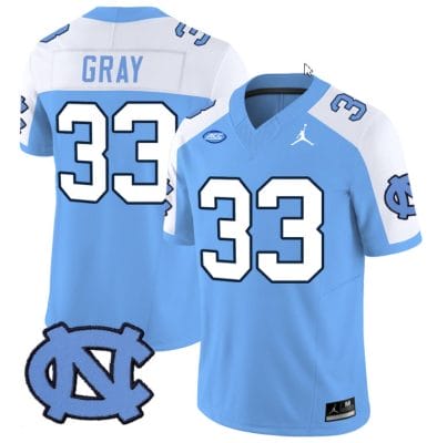 Cedric Gray Jersey #33 North Carolina Tar Heels Vapor Limited College Football Blue Alternate