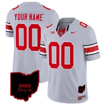 Custom Ohio State Buckeyes Jersey Name and Number Vapor Limited College Football Stitched Ohio Patch Gray