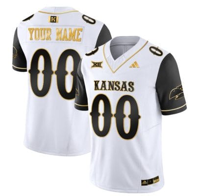 Custom Kansas Jayhawks Jersey Blackhawk Name and Number Vapor Limited Football Stitched Black Sleeves 8 Custom Kansas Jayhawks Jersey Blackhawk Name and Number Vapor Limited Football Stitched Black Sleeves