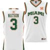 Christian Watson Jersey #3 Miami Hurricanes NIL College Basketball Lightweight White