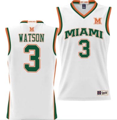 Christian Watson Jersey #3 Miami Hurricanes NIL College Basketball Lightweight White 6 Christian Watson Jersey #3 Miami Hurricanes NIL College Basketball Lightweight White
