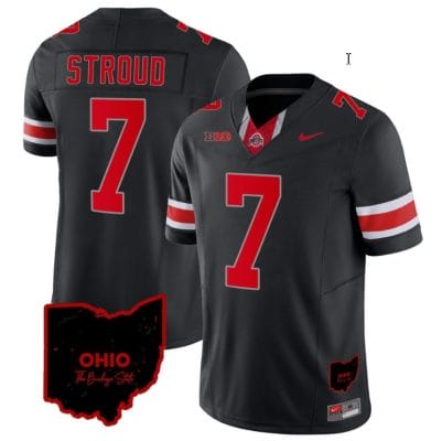 CJ Stroud Jersey #7 Ohio State Buckeyes College Football Stitched Vapor Limited Ohio Patch Black